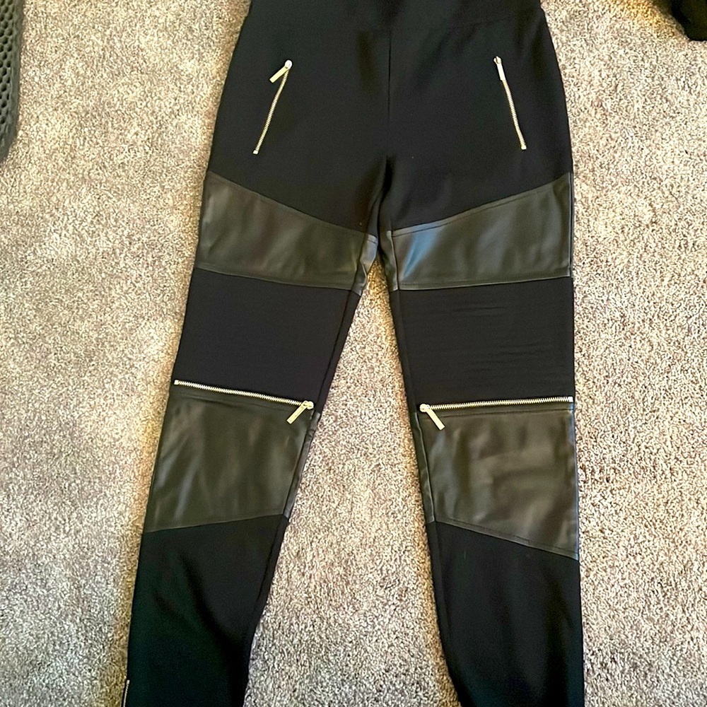 Michael Kors Black Faux Leather Leggings